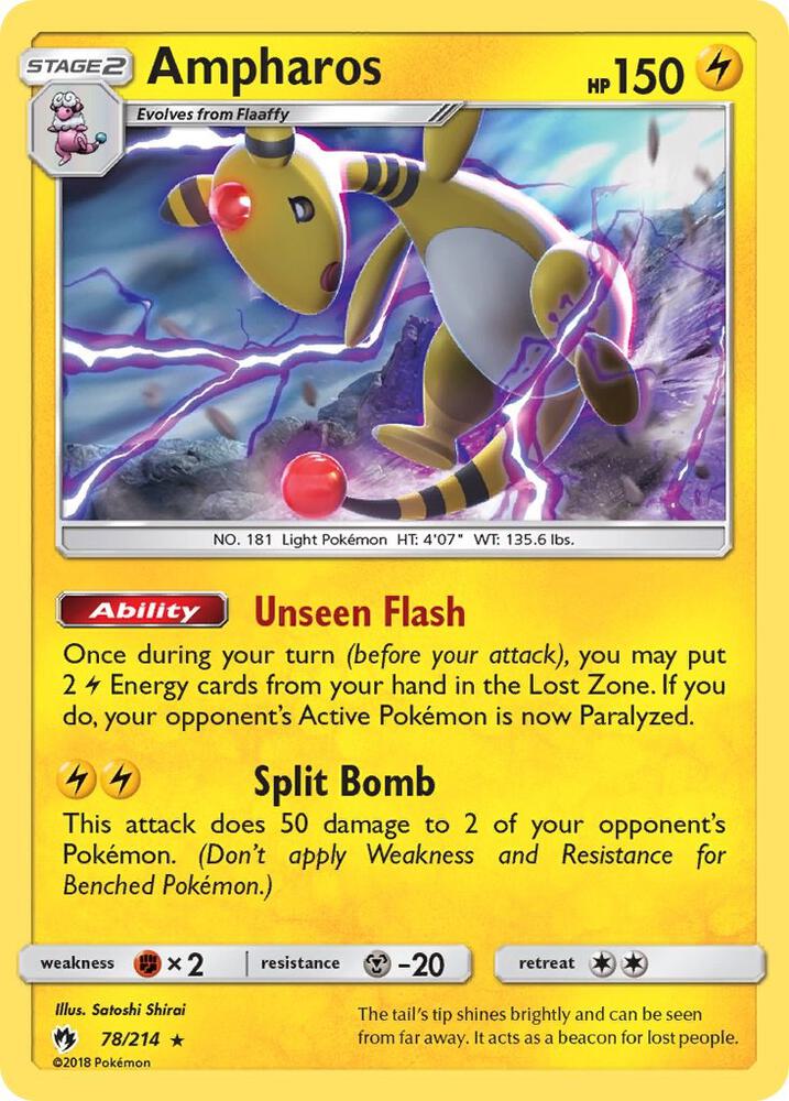 Ampharos 78/214 (SM - Lost Thunder)  - Holofoil