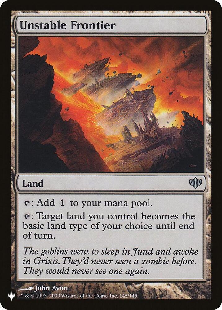 Unstable Frontier CON-145/5075 (The List Reprints) 