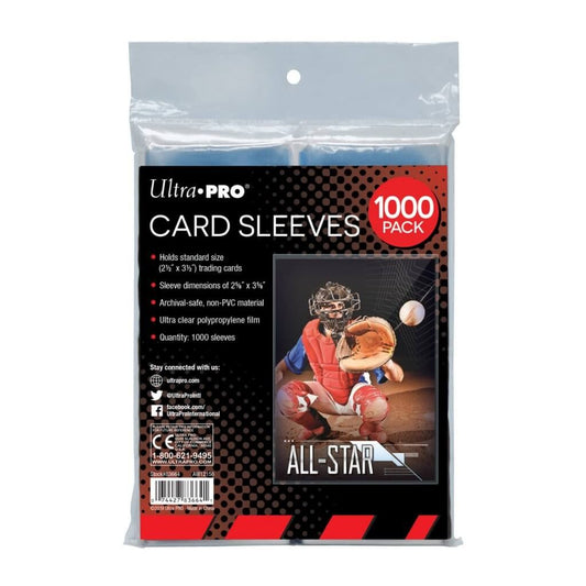 ULTRA PRO Trading Card Sleeves - 2-5/8″ x 3-5/8″ Soft Card Sleeves Bulk (1000 PK)