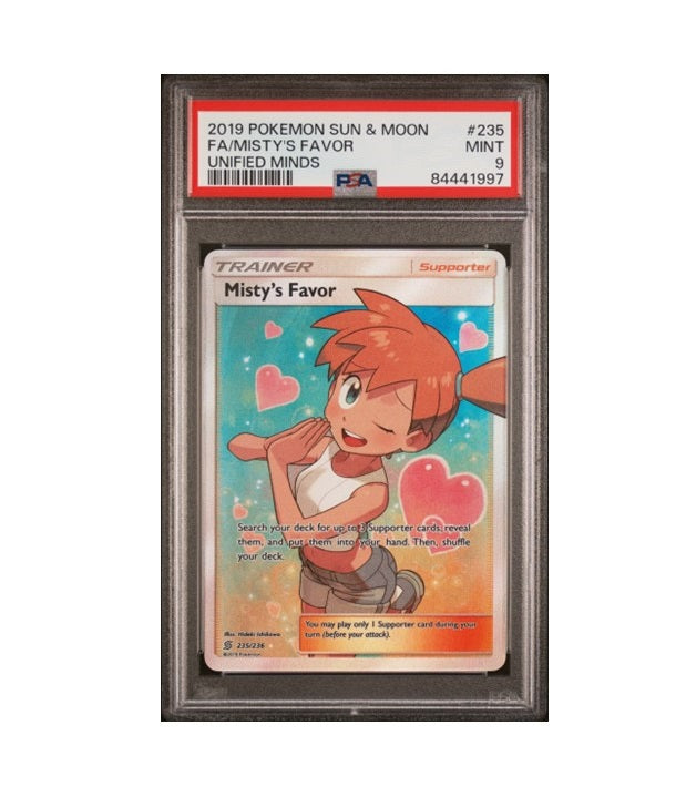 PSA 9 - 2019 POKEMON MISTY'S FAVOR #235/236 FULL ART - S&M UNIFIED MINDS