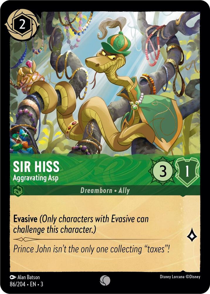 Sir Hiss, Aggravating Asp 86/204 (Into the Inklands)  - Cold Foil