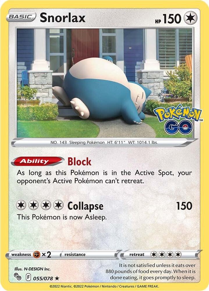 Snorlax 055/078 (Pokemon GO)  - Holofoil