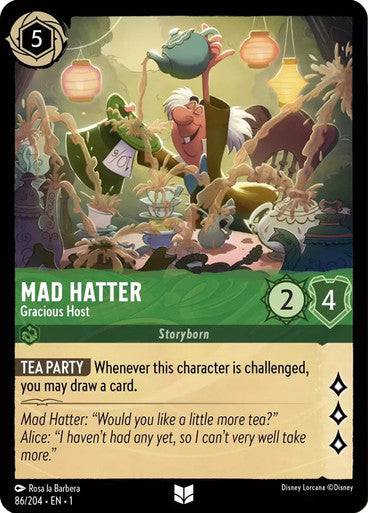 86/204 Mad Hatter - Gracious Host - Disney Lorcana First Chapter