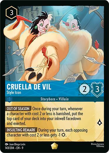 Cruella De Vil, Style Icon 143/204 (Fabled)  - Cold Foil