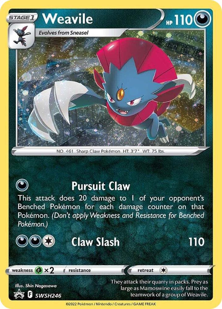 Weavile SWSH246 (SWSH: Sword & Shield Promo Cards)  - Cosmo Holofoil