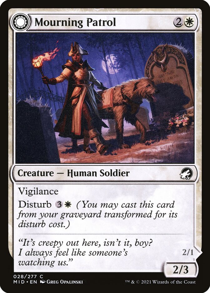Mourning Patrol // Morning Apparition 28 (Innistrad: Midnight Hunt) 