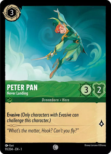 91/204 Peter Pan - Never Landing - Disney Lorcana First Chapter