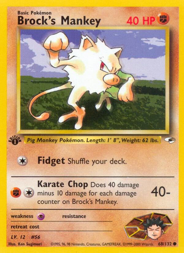 Brock's Mankey 068/132 (Gym Heroes)  - 1st Edition