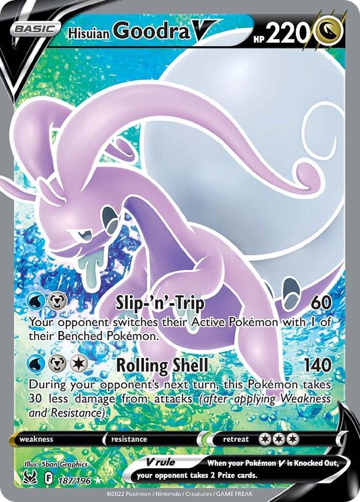 Hisuian Goodra V 187/196 (SWSH11: Lost Origin)  - Holofoil