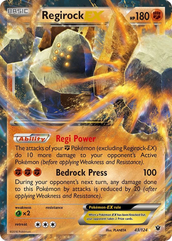 Regirock EX 43/124 (XY - Fates Collide)  - Holofoil
