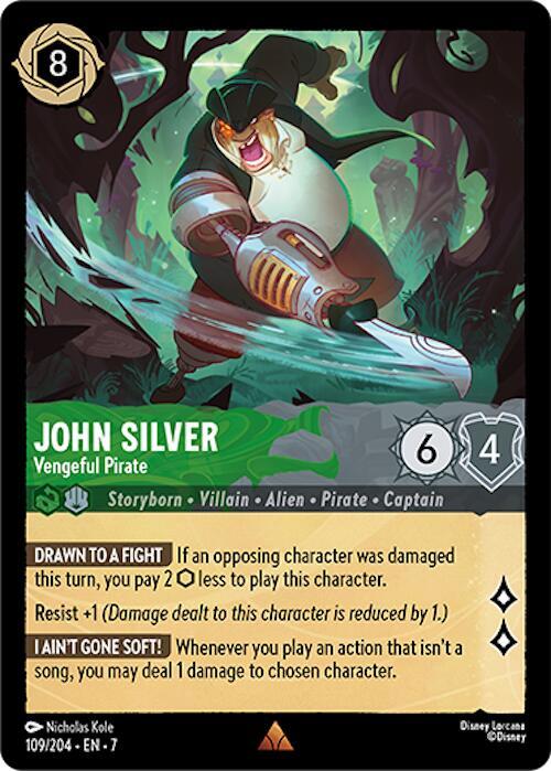 John Silver, Vengeful Pirate 109/204 (Archazia's Island)  - Cold Foil