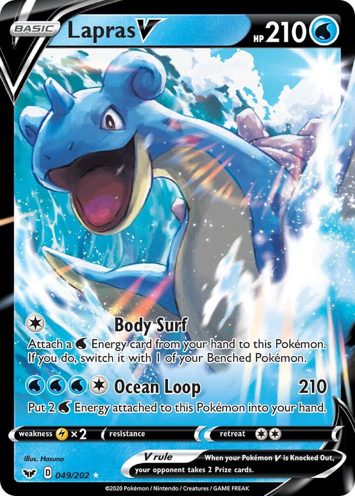 Lapras V 049/202 (SWSH01: Sword & Shield Base Set)  - Holofoil