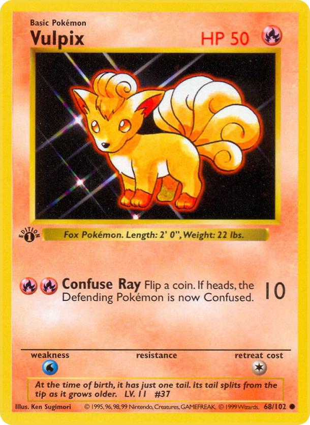 Vulpix 068/102 (Base Set (Shadowless))  - 1st Edition