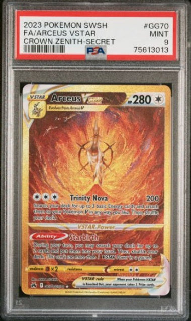 PSA 9- #GG70 POKEMON ARCEUS VSTAR- 2023 SWORD & SHIELD CROWN ZENITH SECRET