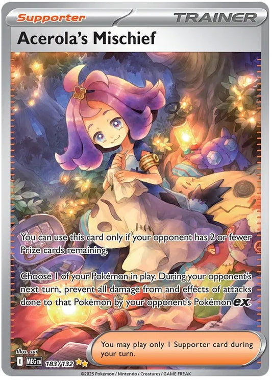 Acerola's Mischief # 183/132 Ultra Rare Pokémon Card 2025 Mega Evolutions