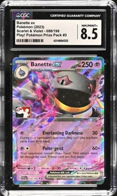 CGC 8.5 - 2023 POKEMON PLAY! BANETTE EX # 088/198 - SCARLET & VIOLET - POKEMON PRIZE PACK SERIES 3