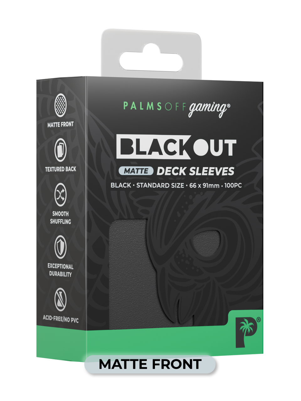 BLACKOUT STANDARD GAMING DECK SLEEVES - MATTE - 100PC - ASSORTED COLOURS - PALMS OFF GAMING