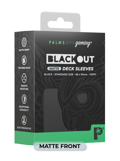 BLACKOUT STANDARD GAMING DECK SLEEVES - MATTE - 100PC - ASSORTED COLOURS - PALMS OFF GAMING