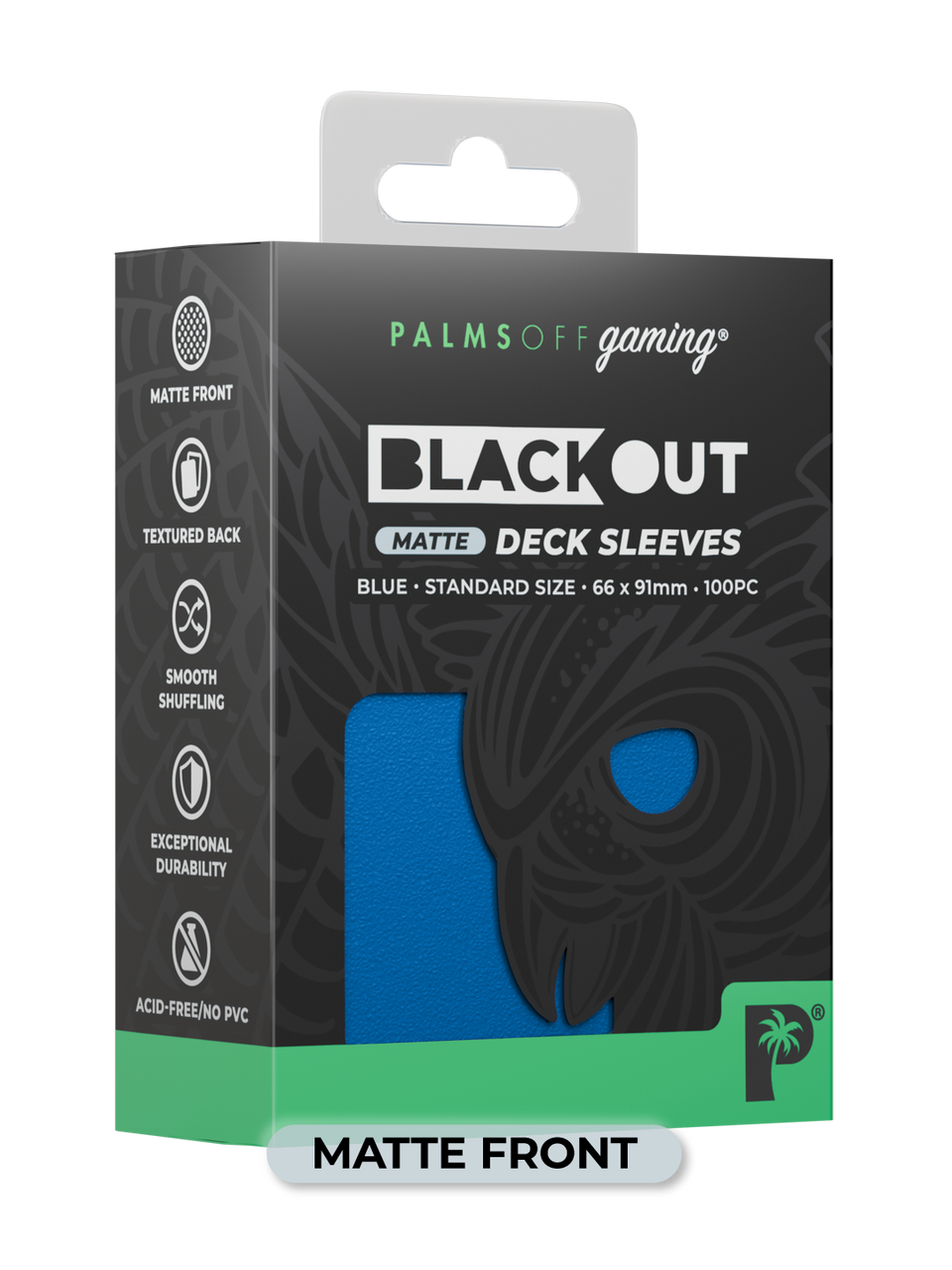 BLACKOUT STANDARD GAMING DECK SLEEVES - MATTE - 100PC - ASSORTED COLOURS - PALMS OFF GAMING