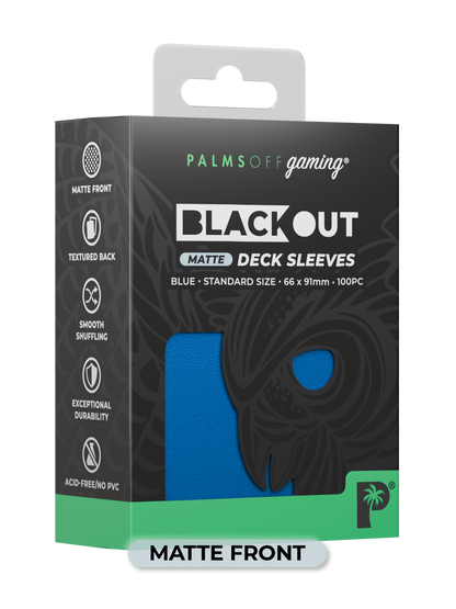 BLACKOUT STANDARD GAMING DECK SLEEVES - MATTE - 100PC - ASSORTED COLOURS - PALMS OFF GAMING