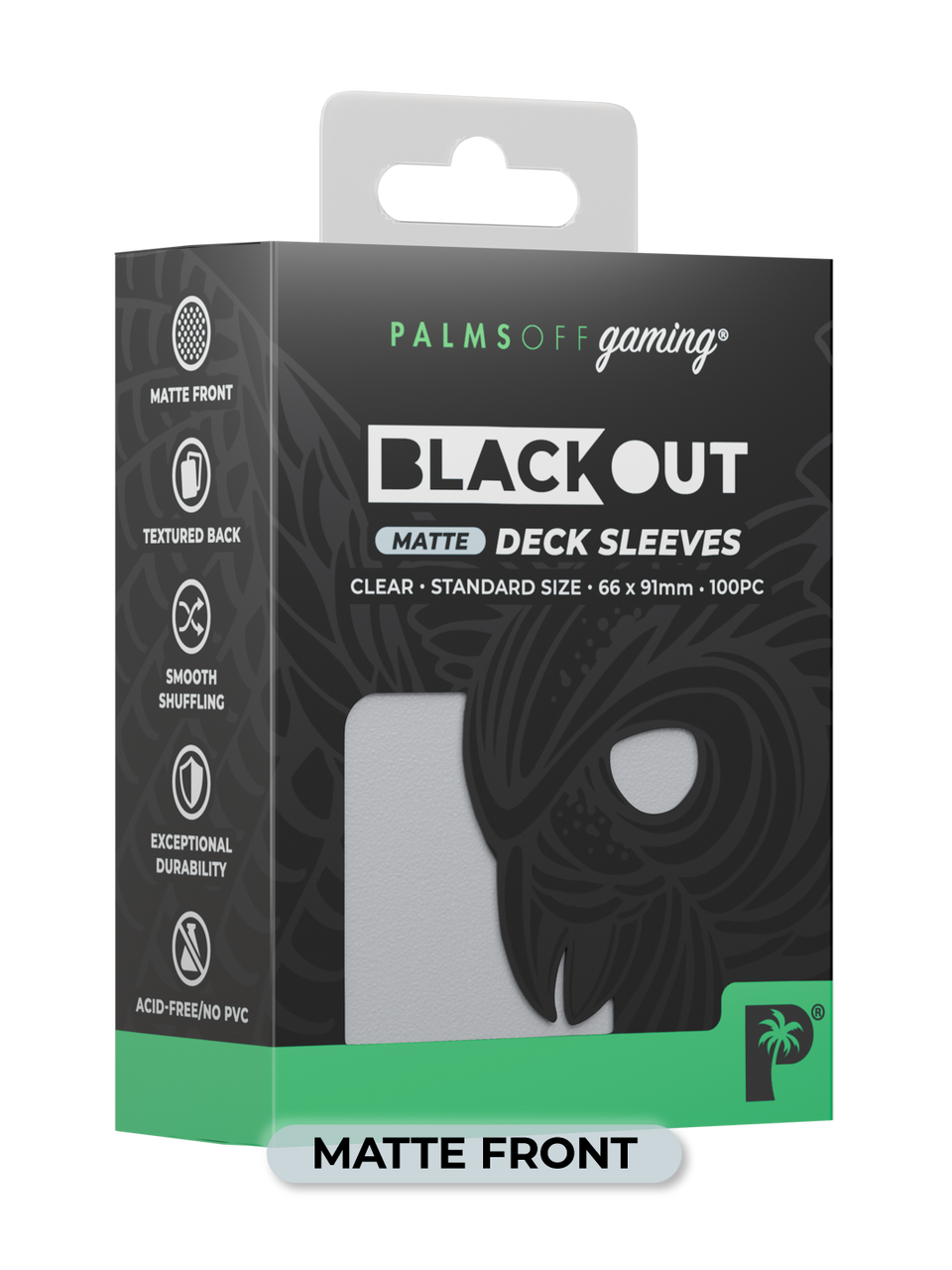 BLACKOUT STANDARD GAMING DECK SLEEVES - MATTE - 100PC - ASSORTED COLOURS - PALMS OFF GAMING