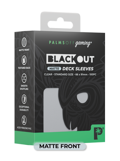 BLACKOUT STANDARD GAMING DECK SLEEVES - MATTE - 100PC - ASSORTED COLOURS - PALMS OFF GAMING