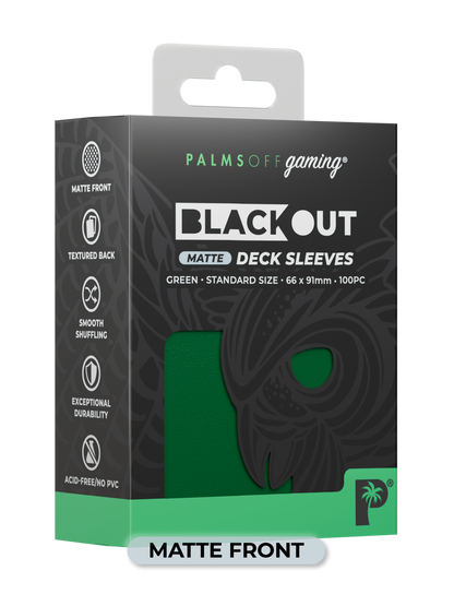 BLACKOUT STANDARD GAMING DECK SLEEVES - MATTE - 100PC - ASSORTED COLOURS - PALMS OFF GAMING