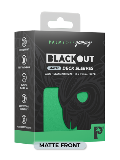 BLACKOUT STANDARD GAMING DECK SLEEVES - MATTE - 100PC - ASSORTED COLOURS - PALMS OFF GAMING