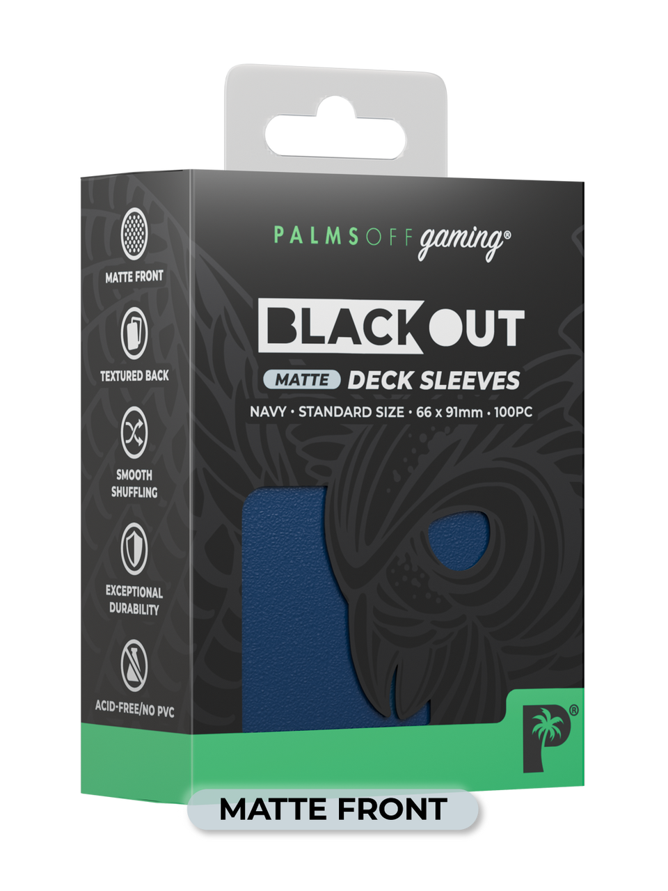 BLACKOUT STANDARD GAMING DECK SLEEVES - MATTE - 100PC - ASSORTED COLOURS - PALMS OFF GAMING