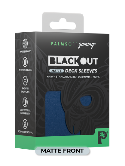 BLACKOUT STANDARD GAMING DECK SLEEVES - MATTE - 100PC - ASSORTED COLOURS - PALMS OFF GAMING