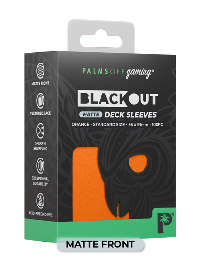 BLACKOUT STANDARD GAMING DECK SLEEVES - MATTE - 100PC - ASSORTED COLOURS - PALMS OFF GAMING