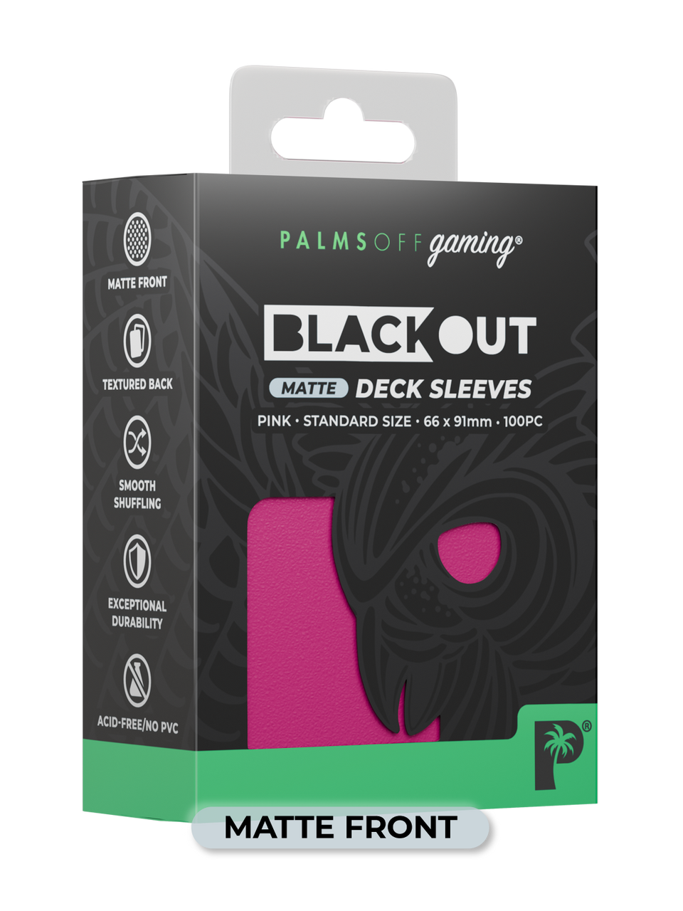 BLACKOUT STANDARD GAMING DECK SLEEVES - MATTE - 100PC - ASSORTED COLOURS - PALMS OFF GAMING