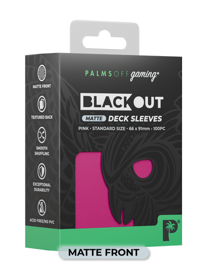 BLACKOUT STANDARD GAMING DECK SLEEVES - MATTE - 100PC - ASSORTED COLOURS - PALMS OFF GAMING