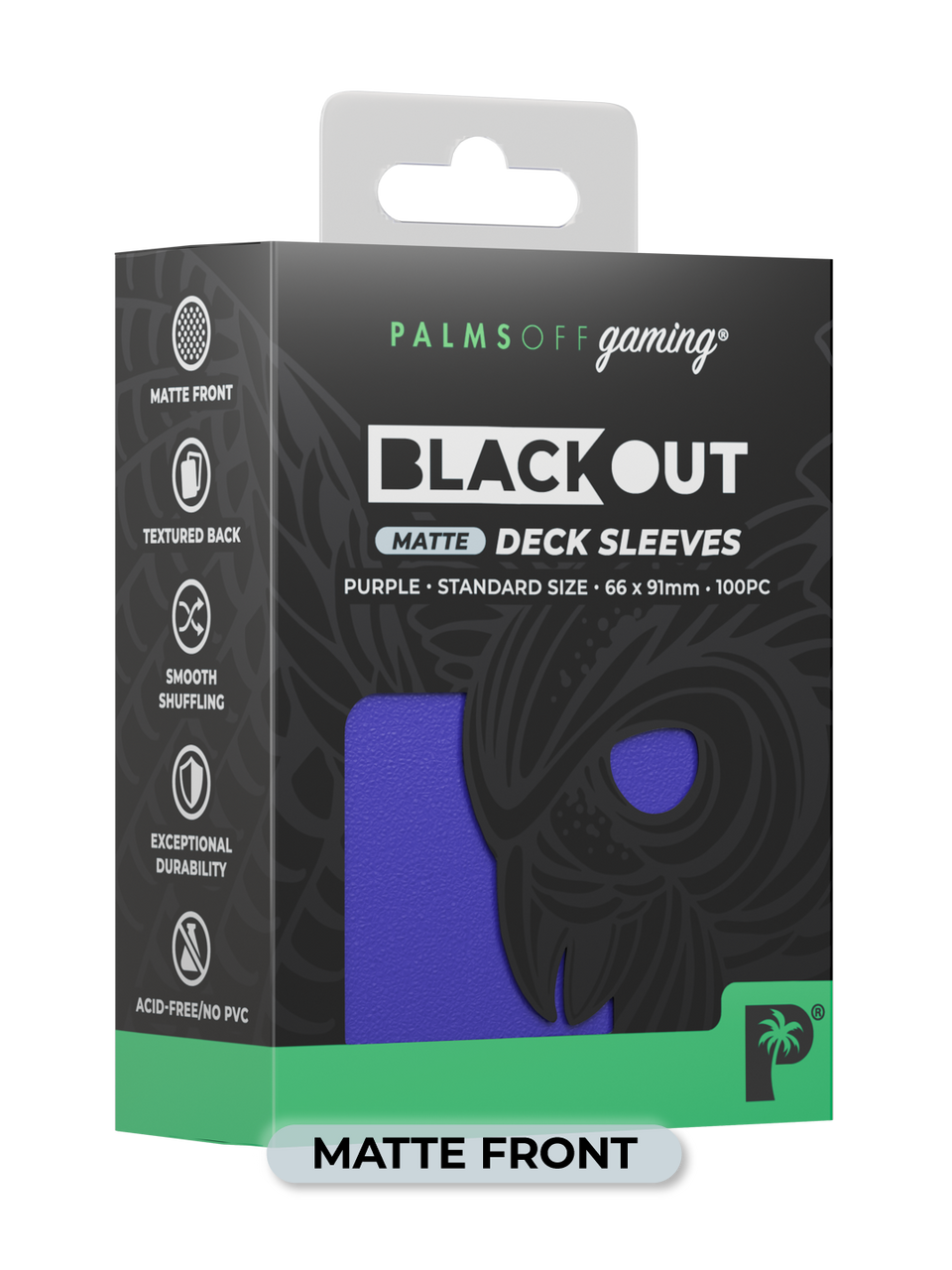 BLACKOUT STANDARD GAMING DECK SLEEVES - MATTE - 100PC - ASSORTED COLOURS - PALMS OFF GAMING