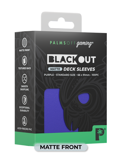 BLACKOUT STANDARD GAMING DECK SLEEVES - MATTE - 100PC - ASSORTED COLOURS - PALMS OFF GAMING