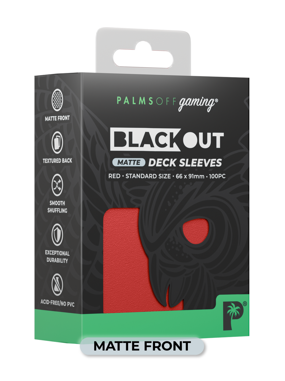 BLACKOUT STANDARD GAMING DECK SLEEVES - MATTE - 100PC - ASSORTED COLOURS - PALMS OFF GAMING