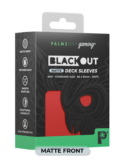 BLACKOUT STANDARD GAMING DECK SLEEVES - MATTE - 100PC - ASSORTED COLOURS - PALMS OFF GAMING