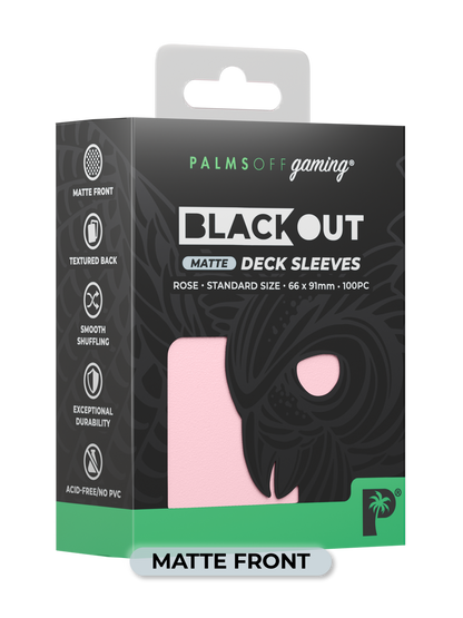 BLACKOUT STANDARD GAMING DECK SLEEVES - MATTE - 100PC - ASSORTED COLOURS - PALMS OFF GAMING