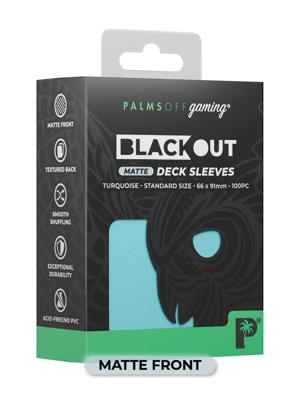 BLACKOUT STANDARD GAMING DECK SLEEVES - MATTE - 100PC - ASSORTED COLOURS - PALMS OFF GAMING