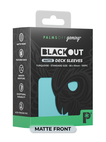 BLACKOUT STANDARD GAMING DECK SLEEVES - MATTE - 100PC - ASSORTED COLOURS - PALMS OFF GAMING