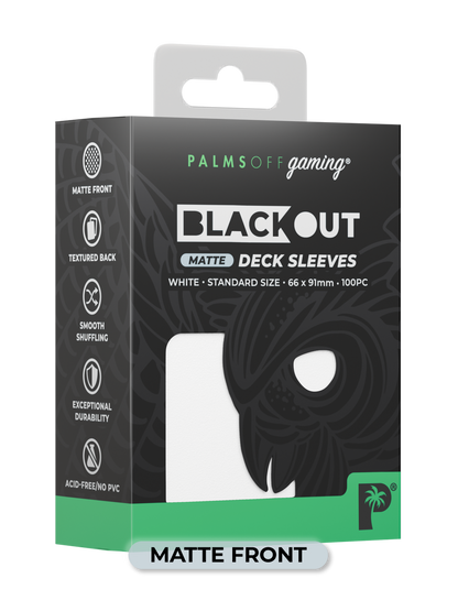 BLACKOUT STANDARD GAMING DECK SLEEVES - MATTE - 100PC - ASSORTED COLOURS - PALMS OFF GAMING