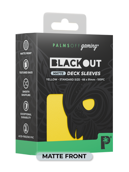 BLACKOUT STANDARD GAMING DECK SLEEVES - MATTE - 100PC - ASSORTED COLOURS - PALMS OFF GAMING