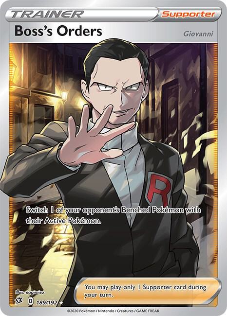 Boss's Orders #189 Trainer Holo Full Art Card - Pokemon Sword & Sheild Rebel Clash
