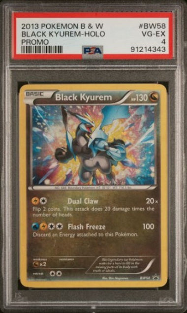 PSA 4 - BLACK KYUREM #BW58 HOLO - 2013 POKEMON BLACK & WHITE PROMO GRADED CARD