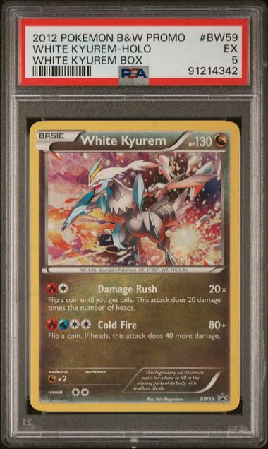 PSA 5 - WHITE KYUREM #BW59 - 2012 POKEMON BLACK & WHITE PROMO - HOLO GRADED CARD