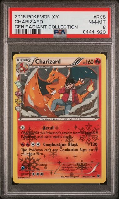 PSA 8 - 2016 POKEMON XY CHARIZARD #RC5 GENERATIONS RADIANT COLLECTION GRADED CARD