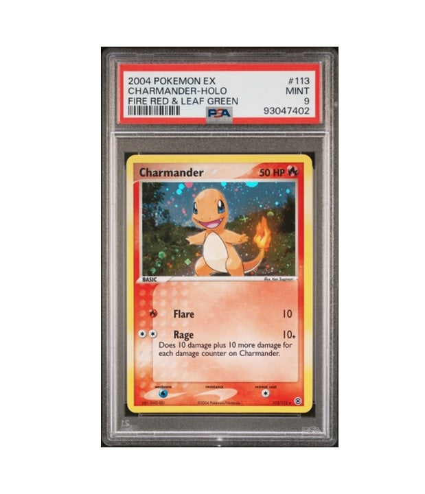 PSA 9 - CHARMANDER #113 HOLO - 2004 POKEMON EX FIRE RED & LEAF GREEN GRADED CARD