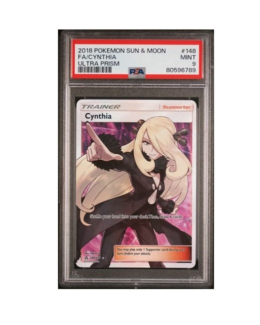 PSA 9 - 2018 POKEMON FA/CYNTHIA #148/156 - SUN & MOON ULTRA PRISM