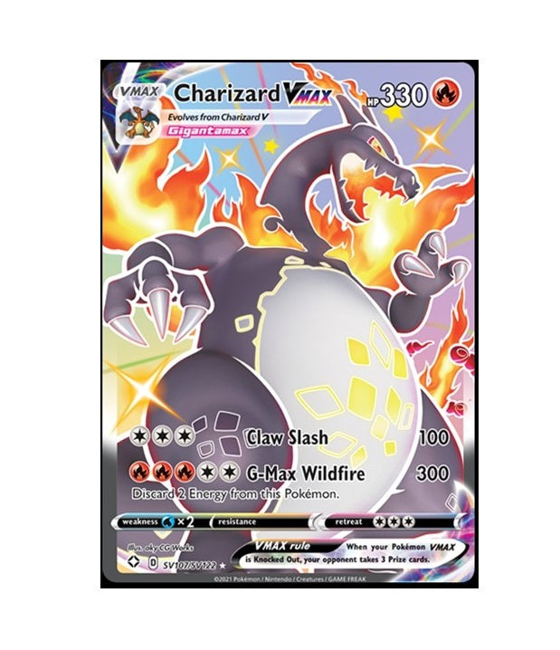 SV107/SV122 CHARIZARD VMAX SWSH SHINING FATES HOLO FULL ART RARE POKEMON CARD TCG