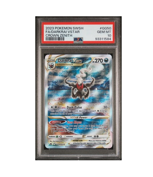 PSA 10 - DARKRAI VSTAR #GG50 - 2023 POKEMON SWORD AND SHIELD CROWN ZENITH GRADED CARD